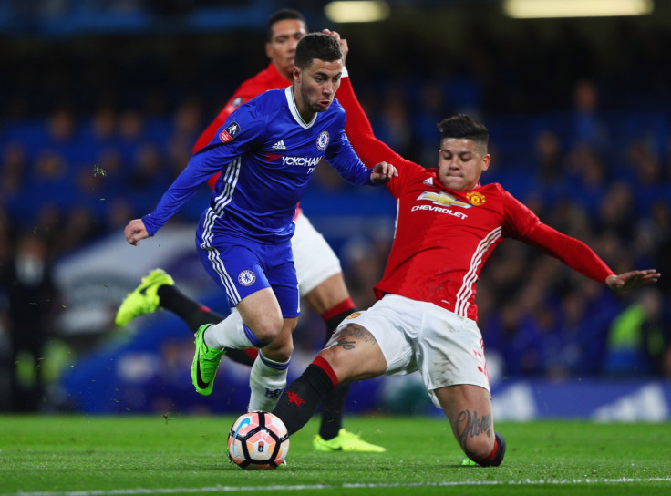 Marcos Rojo and Eden Hazard