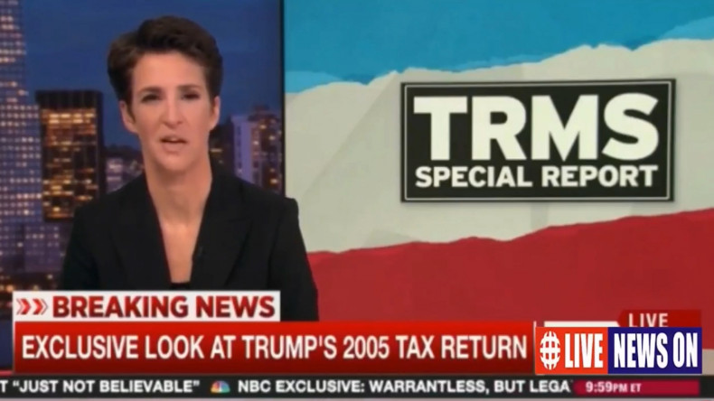 Rachel Maddow Claps Back At White House's 'Totally Illegal' Claim After Trump's 2005 Tax Return Release