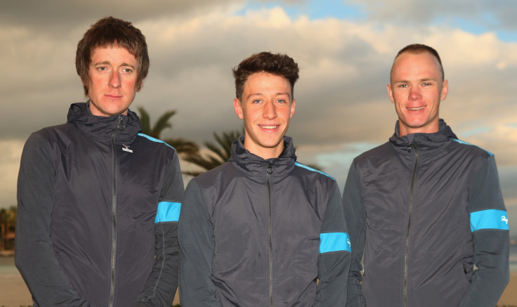 Joshua Edmondson, Bradley Wiggins and Chris Froome