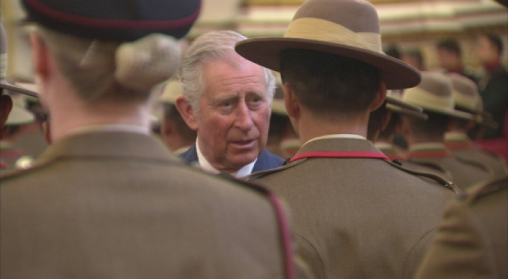 CHARLES & HARRY PRESENT MEDALS TO GURKHA REGIMENT