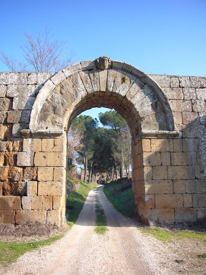 Entrance to the Roman colony of Falerii Novi, where a large temple has been excavated