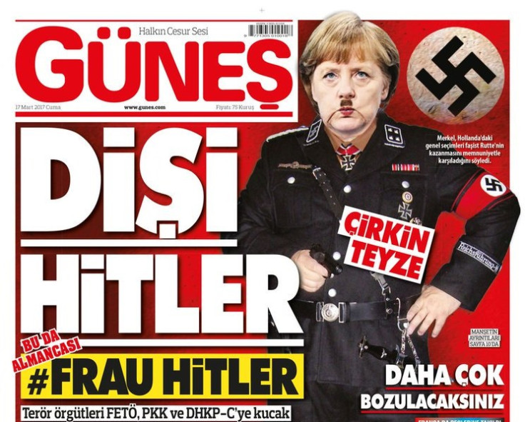 Güneş newspaper Merkel Hitler
