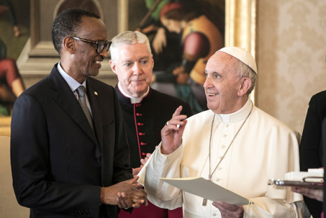 Pope Francis and Rwanda's President Paul Kagame 