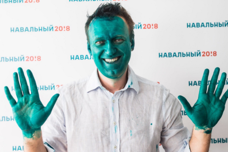 Anti-corruption campaigner Alexei Navalny was sprayed in the face with a green liquid
