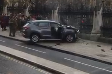 Car smashed into Parliament railings following 'terrorist incident' 