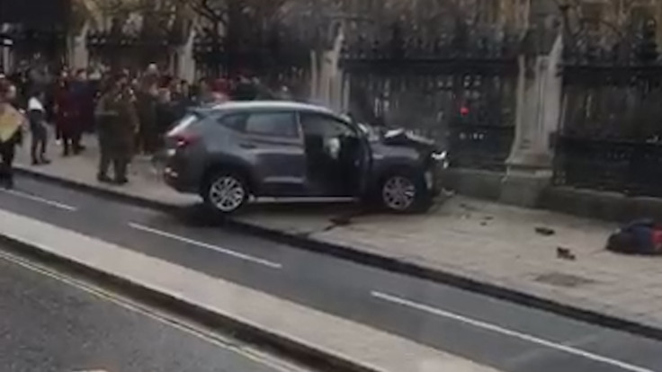 Car smashed into Parliament railings following 'terrorist incident' 