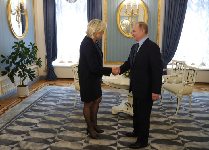 Russian President Vladimir Putin meets with French presidential election candidate for the far-right Front National (FN) party Marine Le Pen at the Kremlin in Moscow