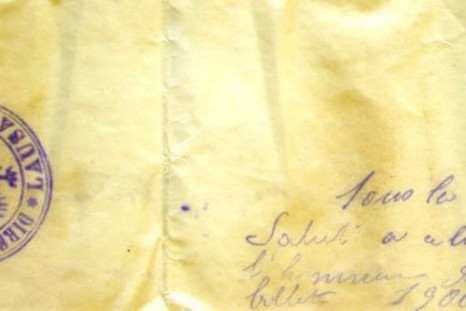 A note contained inside the capsule 