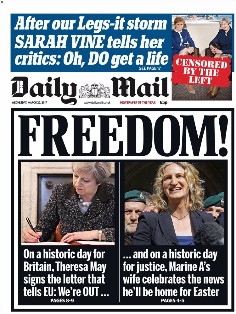 Brexit front pages