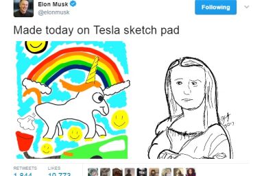 Tesla sketch pad Musk tweet