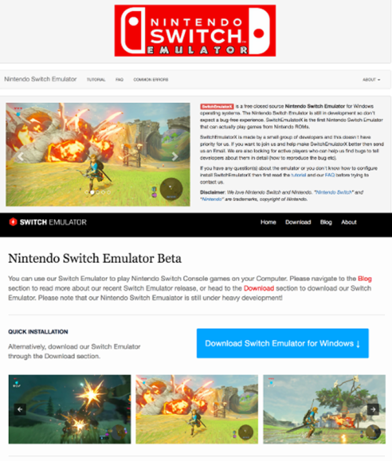 Nintendo Switch fake emulator website