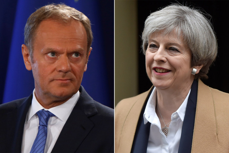 Donald Tusk, Theresa May