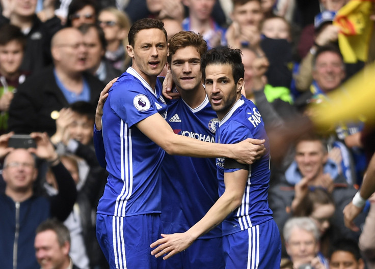 Nemanja Matic, Marcos Alonso and Cesc Fabregas