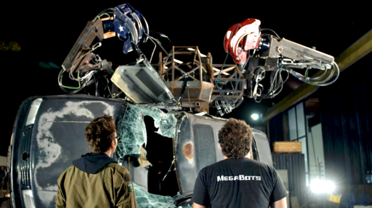 MegaBots Mark 3 crushing a car 