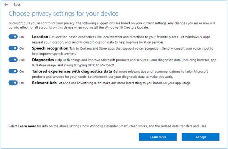 Windows 10 privacy 