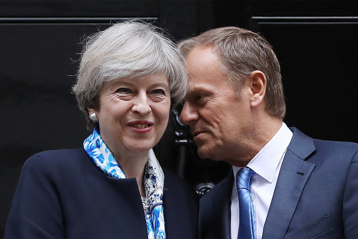 Theresa May, Donald Tusk 
