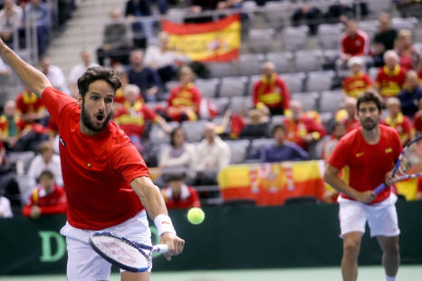Spain's Feliciano Lopez (L) and Marc Lopez 