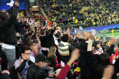 Monaco fans chant 'Dortmund' in support of German side