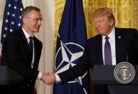 Donald Trump and Jens Stoltenberg Donald Trump and Jens Stoltenberg