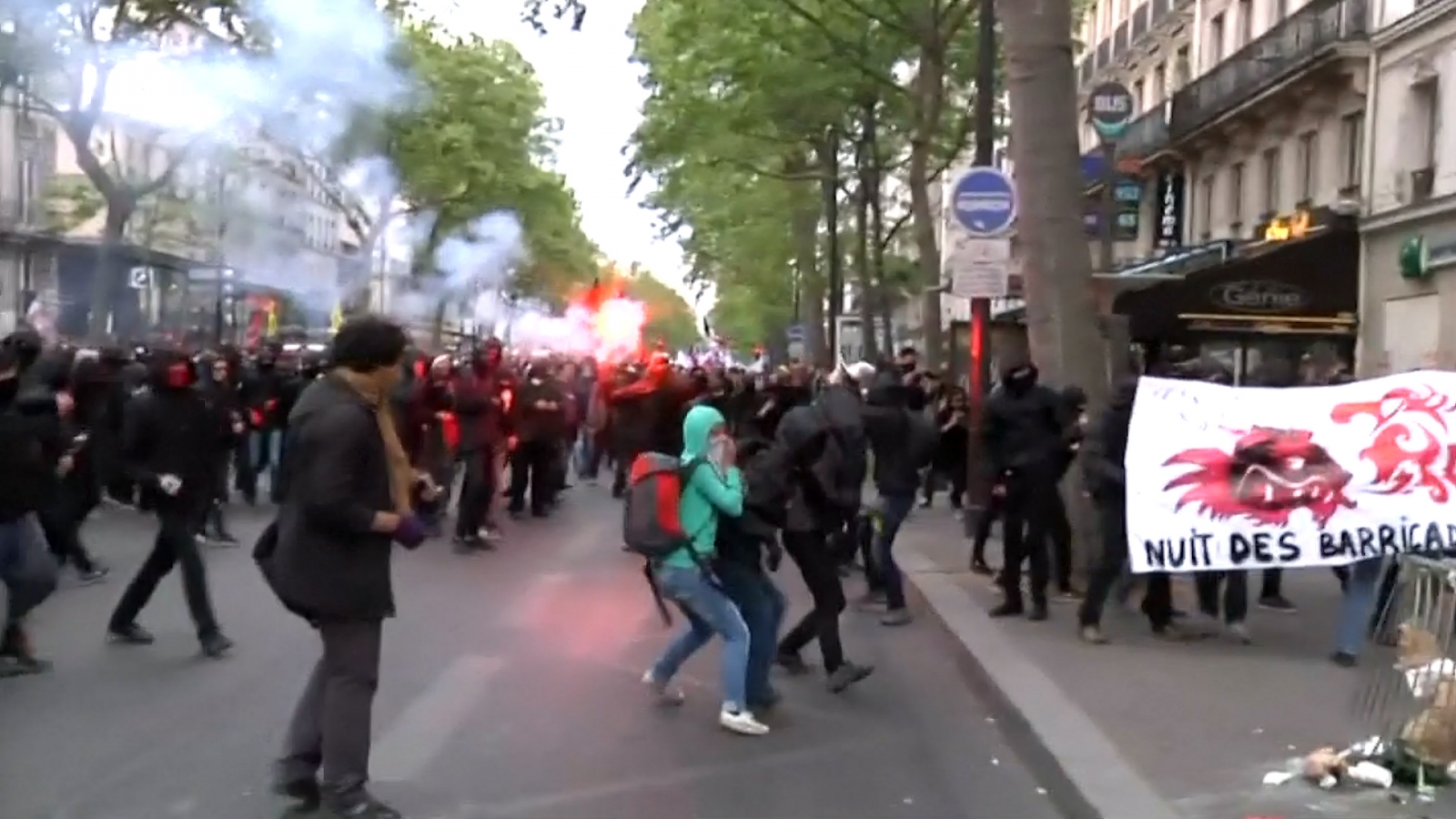 Paris: Protesters clash with police on evening of French presidential election