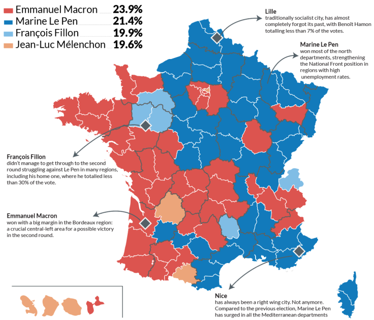 France Election: geography of the first round