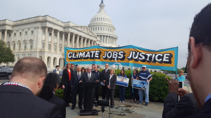 Congressional green dogs outside the capitol