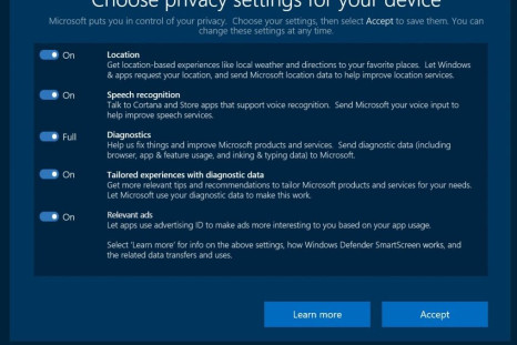 Windows 10 Creators Update privacy settings 