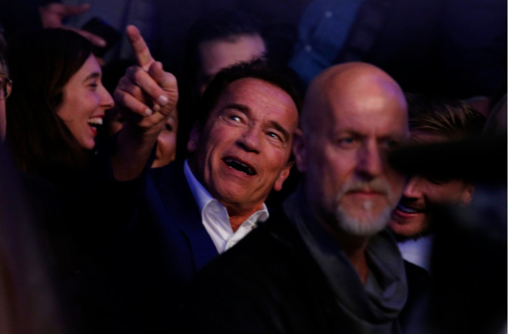 Arnold Schwarzenegger at Anthony Joshua Wembley boxing