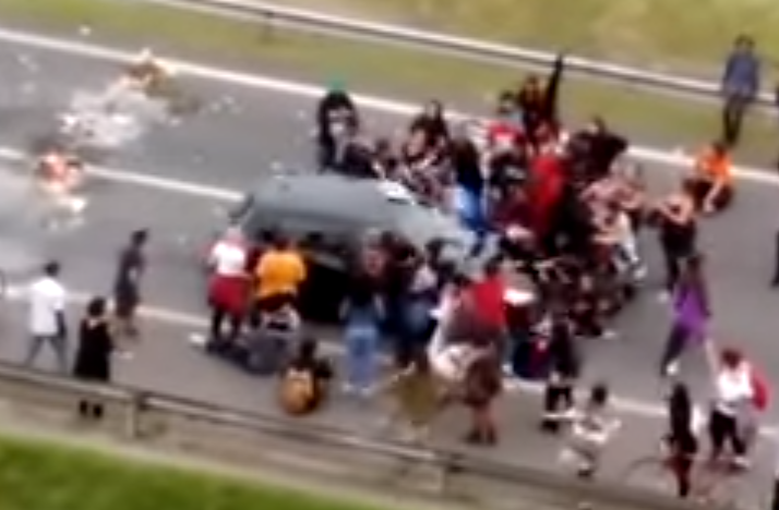 Watch Brazilian driver mow down crowd of protesters leaving several injured