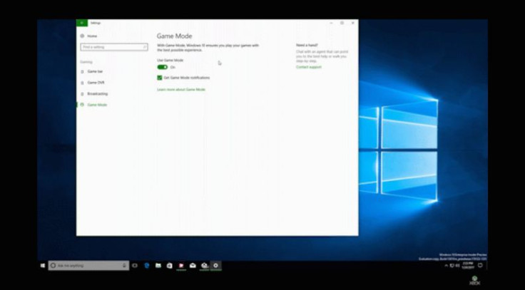 Game Mode in Windows 10 Creators Update