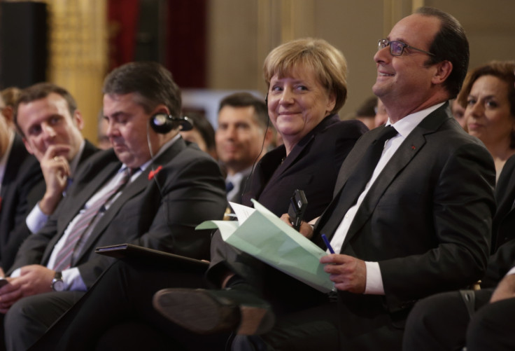 Emmanuel Macron and Chancellor Merkel