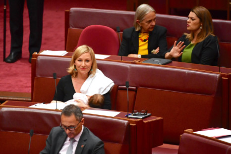 Larissa Waters breastfeeding in Parliament