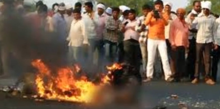 Man burning on highway