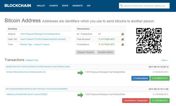 WannaCry ransomware bitcoin wallet
