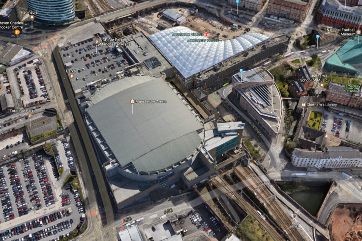 Manchester Arena Aerial view Victoria Station