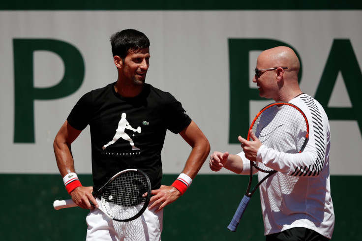 Novak Djokovic and Andre Agassi