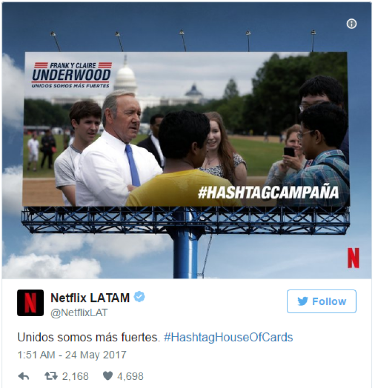Campaign hashtag house of cards