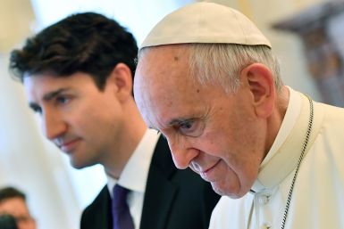 Pope Francis with  Justin Trudeau