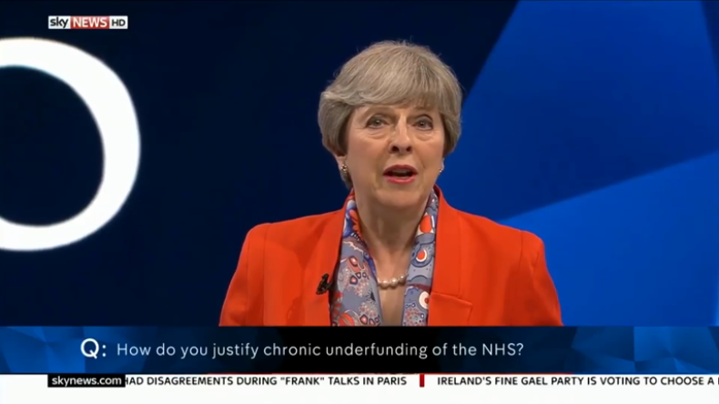 Man mouths obscenities at Theresa May during Sky's Battle For Number 10