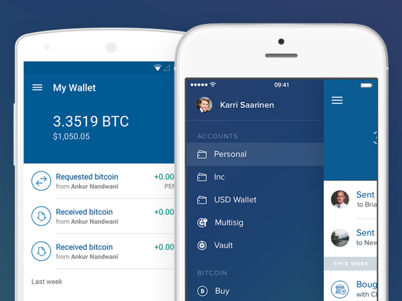Coinbase iOS and Android app