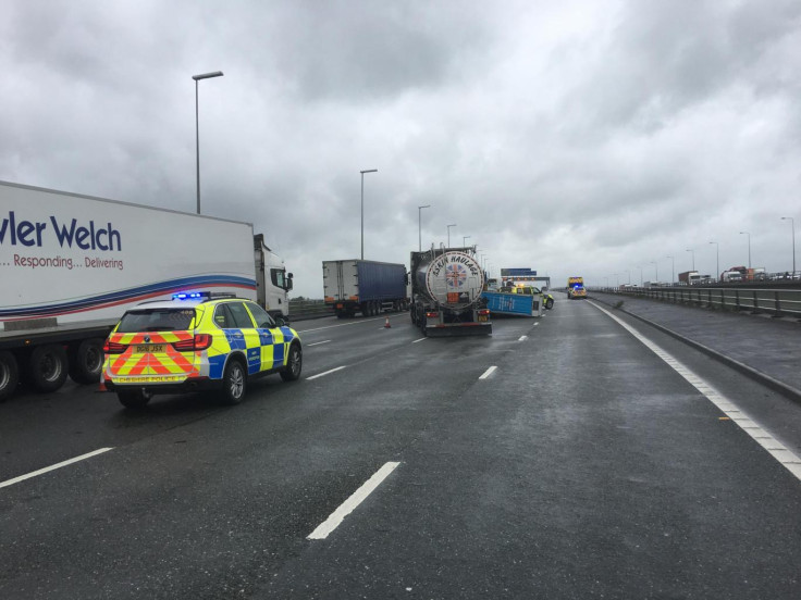 The overturned tory ad van