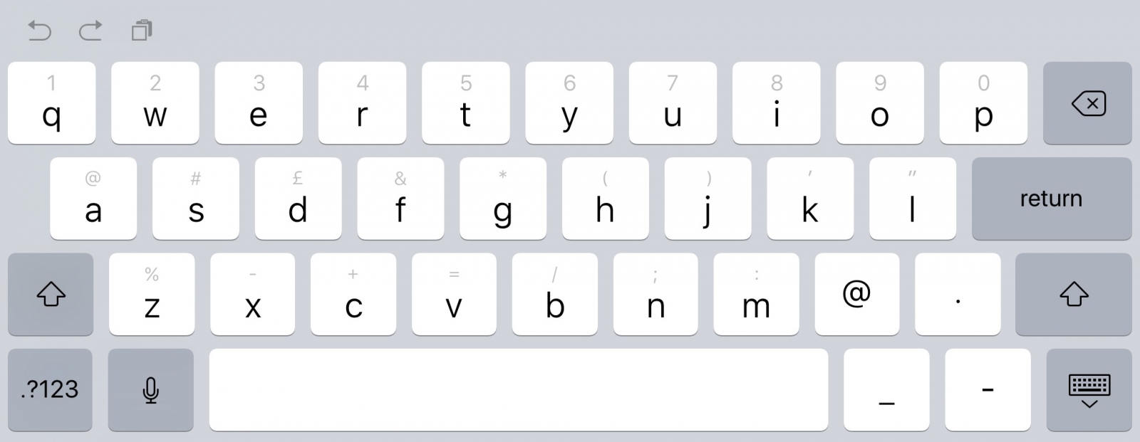 iPad keyboard in iOS 11