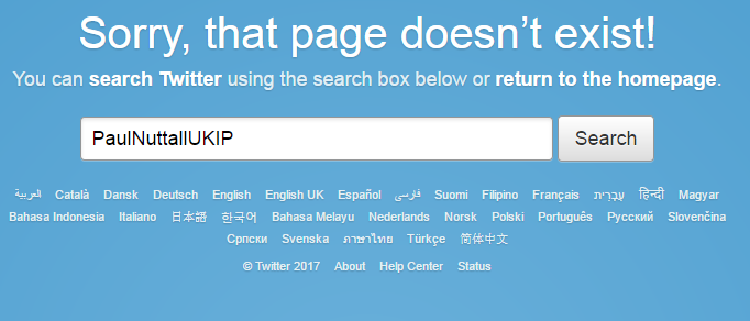 Paul Nuttall deletes twitter