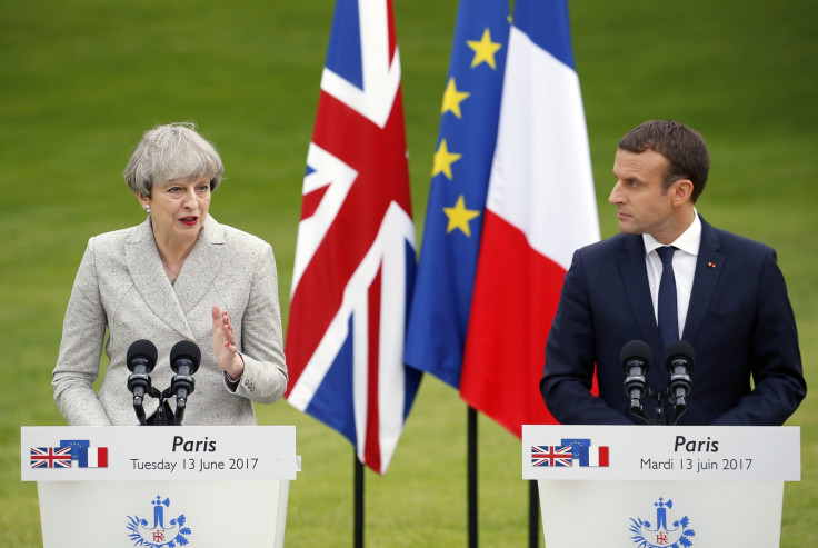 Theresa May and Emmanuel Macron