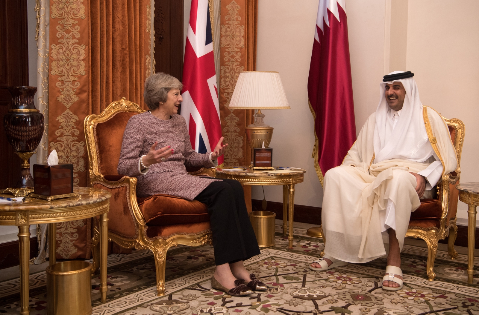 Theresa May and the Emir of Qatar Theresa May and the Emir of Qatar