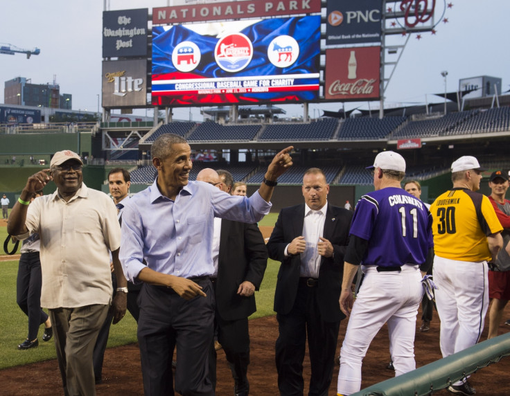 Obama at Congressional Baseball Game