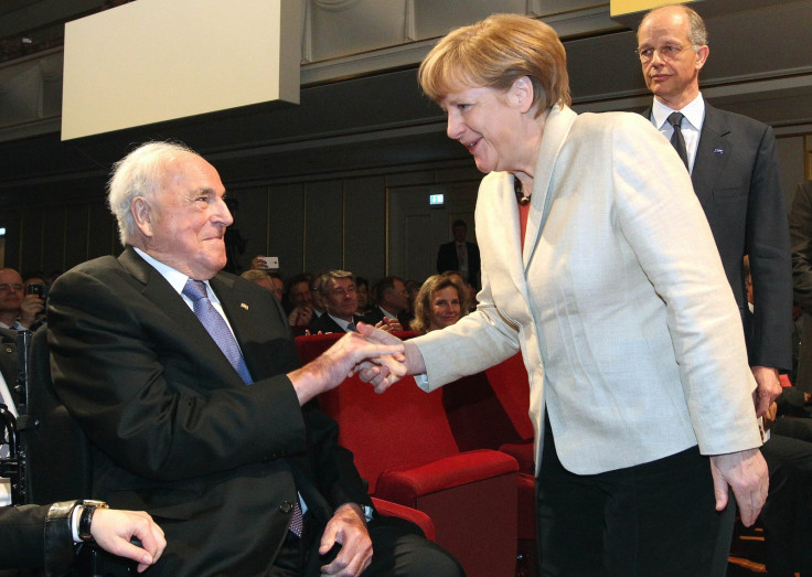 Helmut Kohl and Angela Merkel in 2015.