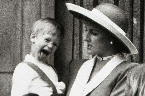 Princess Diana holds Prince Harry