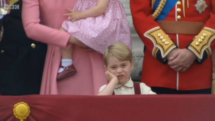 Prince George looks royally unamused at the Queen's birthday celebrations