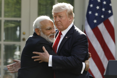 Trump and Modi hug